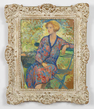 Load image into Gallery viewer, George Laurence Nelson (1887-1978) - Portrait of a woman on a bench