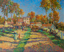 Load image into Gallery viewer, Eugene Begarat (1943 - ) -Paysage de campagne anime - Animated Countryside Landscape - Original Oil on Canvas