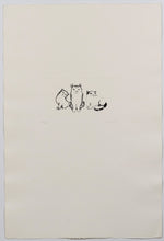Load image into Gallery viewer, Leonor Fini (1907-1996) - Les Chats de Madame Helvetius - Three Sitting Cats- Original Etching 57/150