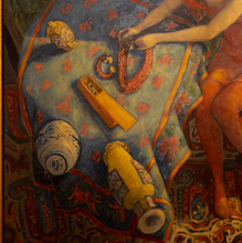 Load image into Gallery viewer, Do Fournier (1951 - ) - Scene d'interieur - Interior Scene - Original Oil on Canvas