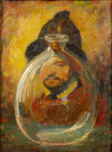 Load image into Gallery viewer, Charles GRAFFART (1893-1967) - Self-portrait with morion and translucent decanter - Oil on canvas