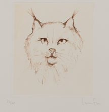 Load image into Gallery viewer, Leonor Fini (1907-1996) - Les chats de Madame Helvitius - Persian Cat -Original Etching 57/150