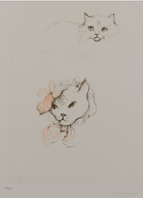Load image into Gallery viewer, Leonor Fini (1907-1996) - Les chats de Madame Helvetius - Fancy Cat - Original Etching (57/150) - 1985