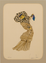 Load image into Gallery viewer, Leonor Fini (1907-1996) - Cat in Striped Dress - Original Etching
