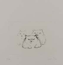Load image into Gallery viewer, Leonor Fini (1907-1996) - Les Chats de Madame Helvetius - Three Cats Posing - Original Etching 57/150