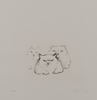 Leonor Fini (1907-1996) - Les Chats de Madame Helvetius - Three Cats Posing - Original Etching 57/150