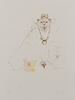 Leonor Fini (1907-1996) - Les Chats de Madame Helvetius - Crowned Cat with Necklace - Original Etching 57/150