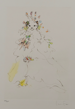 Load image into Gallery viewer, Leonor Fini (1907-1996) - Les Chats de Madame Helvetius - Flower Hair Cat - Original Etching 57/150