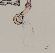 Load image into Gallery viewer, Leonor Fini (1907-1996) -  Les chats de Madame Helvetius -  Magical Cat - Original Etching (LF) - 1985