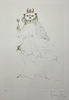 Leonor Fini (1907-1996) - Les Chats de Madame Helvetius - Cat in Royal Gown - Original Etching 57/150