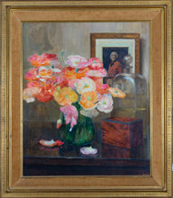 Load image into Gallery viewer, Marcel Hess (1878 – 1948)(attributed to)- Nature morte au vase fleuri – Still life with flower vase – Original Oil