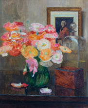 Load image into Gallery viewer, Marcel Hess (1878 – 1948)(attributed to)- Nature morte au vase fleuri – Still life with flower vase – Original Oil