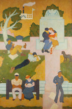 Load image into Gallery viewer, Hugh Tray 20th Century - Figures in the Park - Original Oil on Canvas