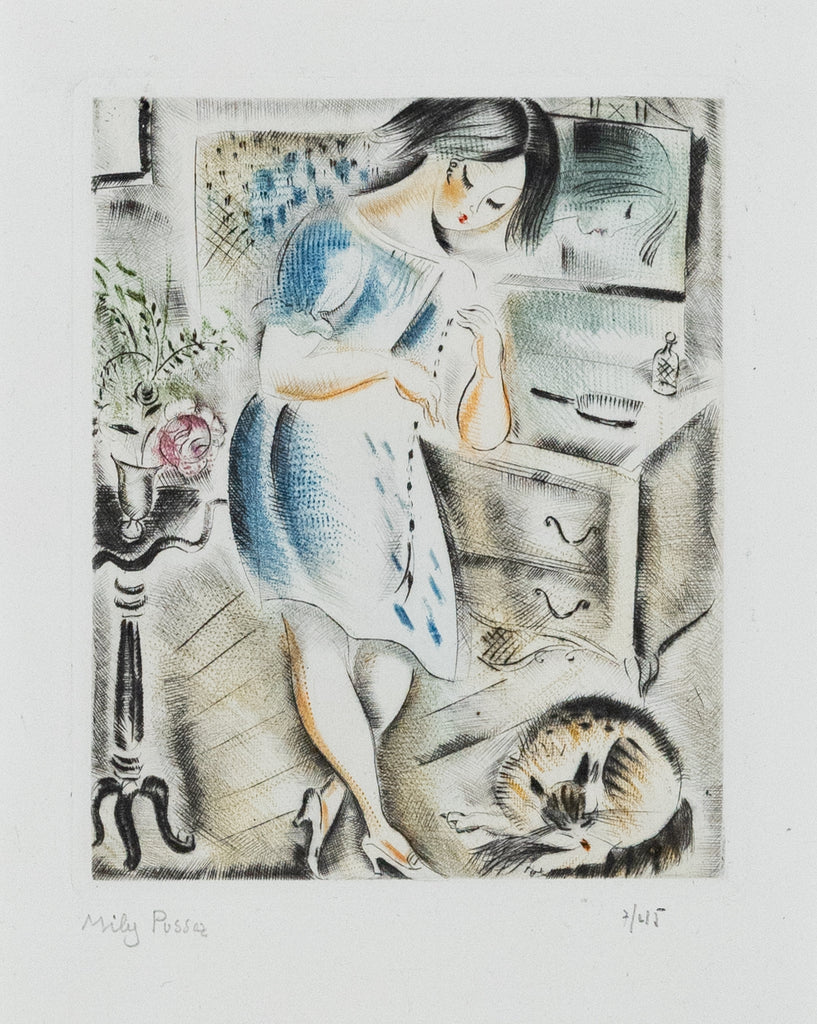 Mily Possoz (1888-1968) - La Coiffeuse et le collier - Original Drypoint and Roulette