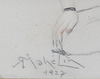 Robert Mahelin (1889-1968) - Nu Allonge Mine et plomb et sanguine – Original Pencil and Chalk