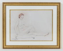 Load image into Gallery viewer, Robert Mahelin (1889-1968) - Nu Allonge Mine et plomb et sanguine – Original Pencil and Chalk