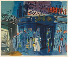Load image into Gallery viewer, Raoul Dufy (1877-1953)(after) -  Réception d'un amiral anglais sur un bateau francais -  Reception of an English admiral on a French ship - Lithograph