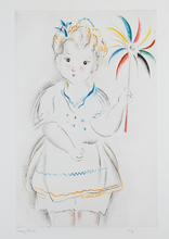 Load image into Gallery viewer, Mily Possoz (1888-1968) - The Girl with the Pinwheel - Original Drypoint and Roulette