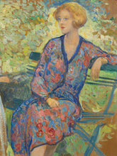 Load image into Gallery viewer, George Laurence Nelson (1887-1978) - Portrait of a woman on a bench
