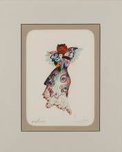 Load image into Gallery viewer, Leonor Fini (1907 – 1996) - Cat in Butterfly Dress (1973) and Winged Cat (1973) in one frame – Lithograph – Numbered 212/230
