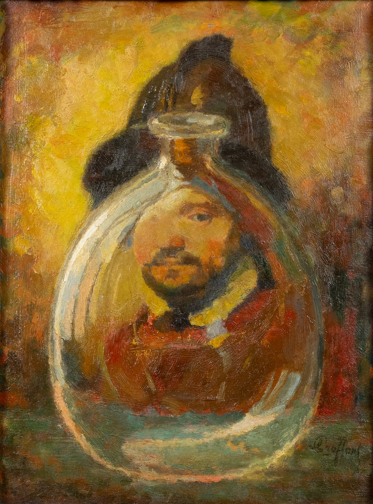 Charles GRAFFART (1893-1967) - Self-portrait with morion and translucent decanter - Oil on canvas