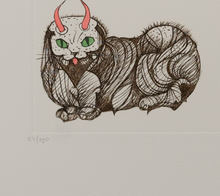 Load image into Gallery viewer, Leonor Fini (1907-1996) - Les chats de Madame Helvetius -Surrealist Cats - Original Etching 57/150
