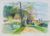 Antoine Paneda (1929) - Morvan, Moulin de Bruy - Original Watercolor