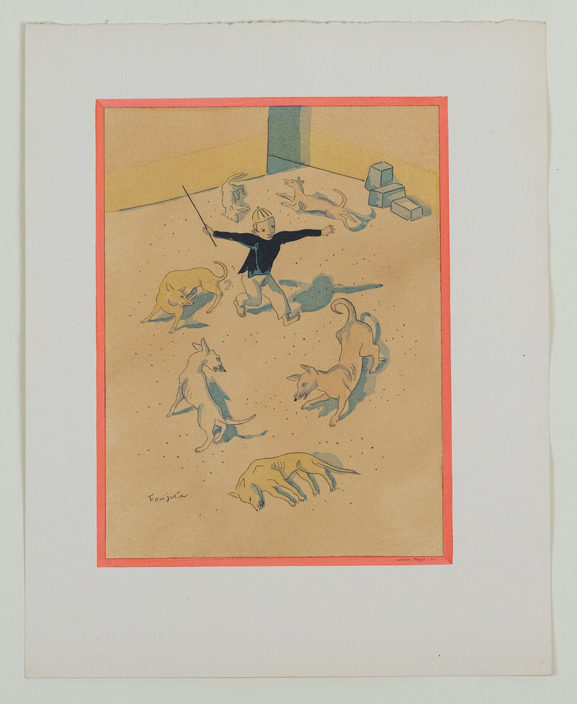 Leonard Tsuguharu FOUJITA(1886-1968)(after) - Propos d'un intoxiqué - Dog Circus - Lithograph
