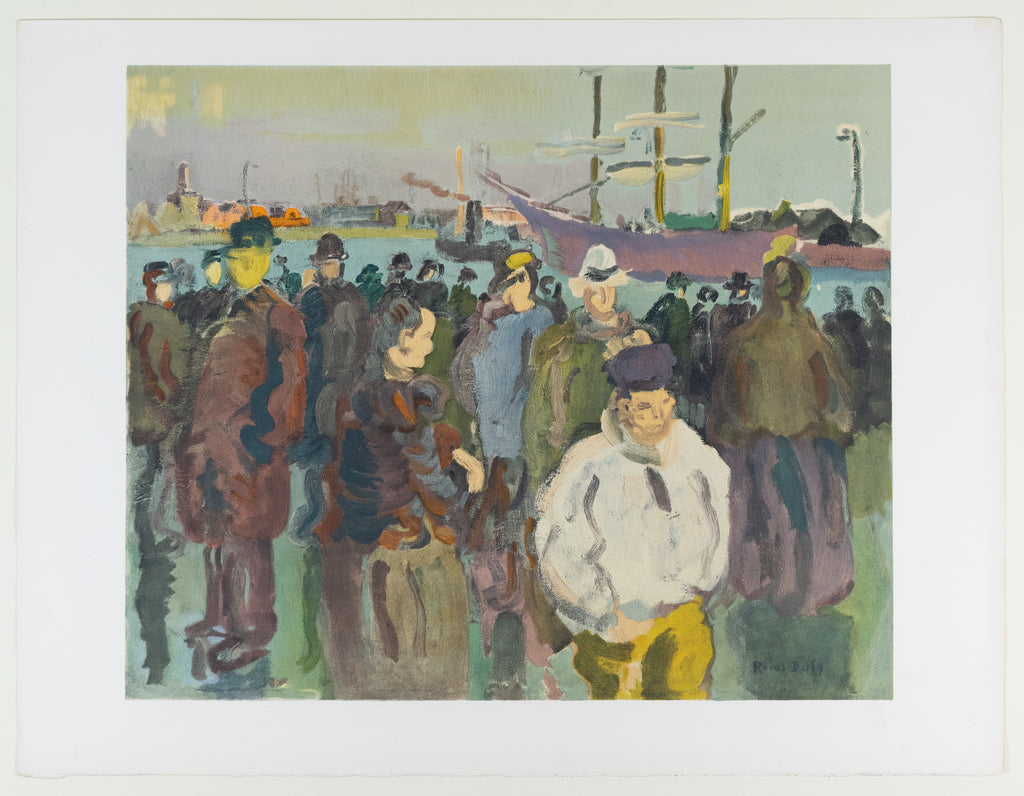 Raoul Dufy (1877-1953)(after) -  Quai a Rouen - Quay in Rouen - Lithograph