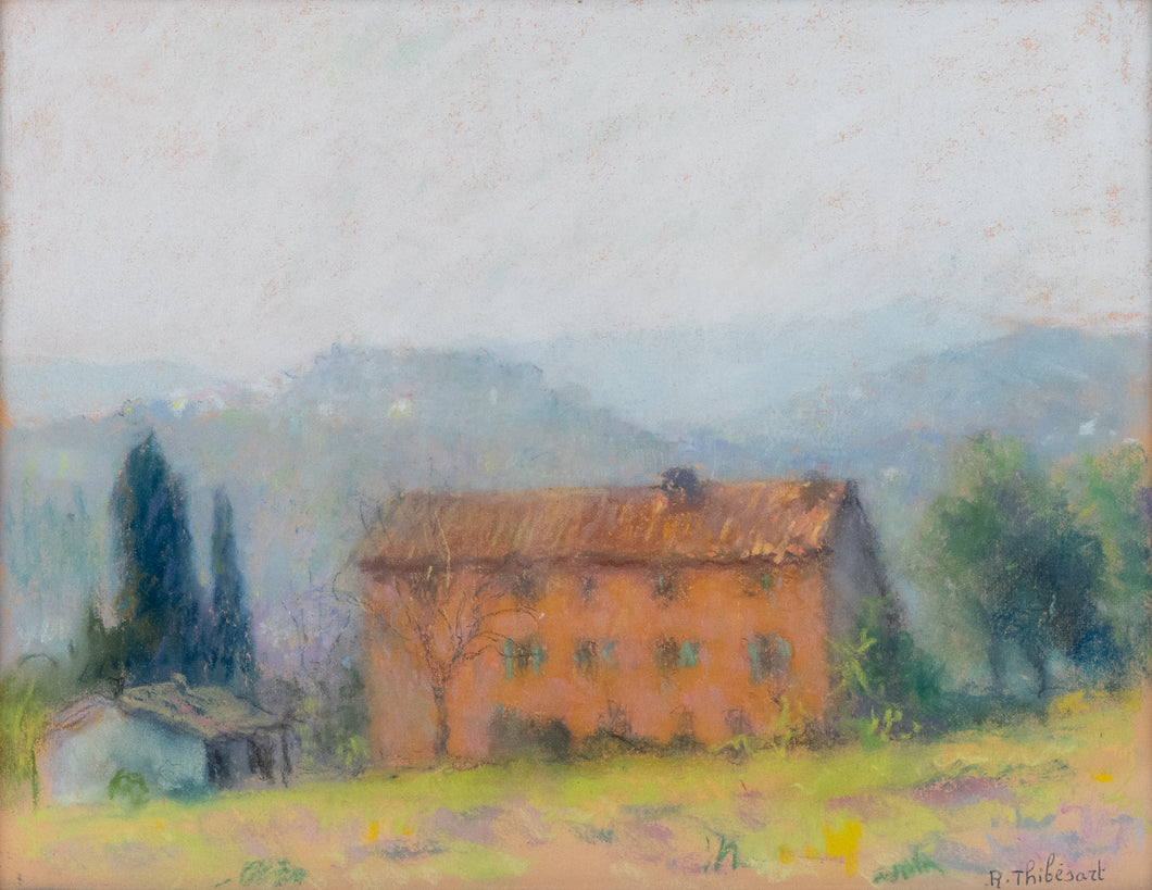Raymond Thibesart (1874-1968) - Le Mas près de Villeneuve Loubet - Original Pastel
