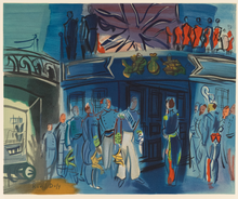 Load image into Gallery viewer, Raoul Dufy (1877-1953)(after) -  Réception d&#39;un amiral anglais sur un bateau francais -  Reception of an English admiral on a French ship - Lithograph
