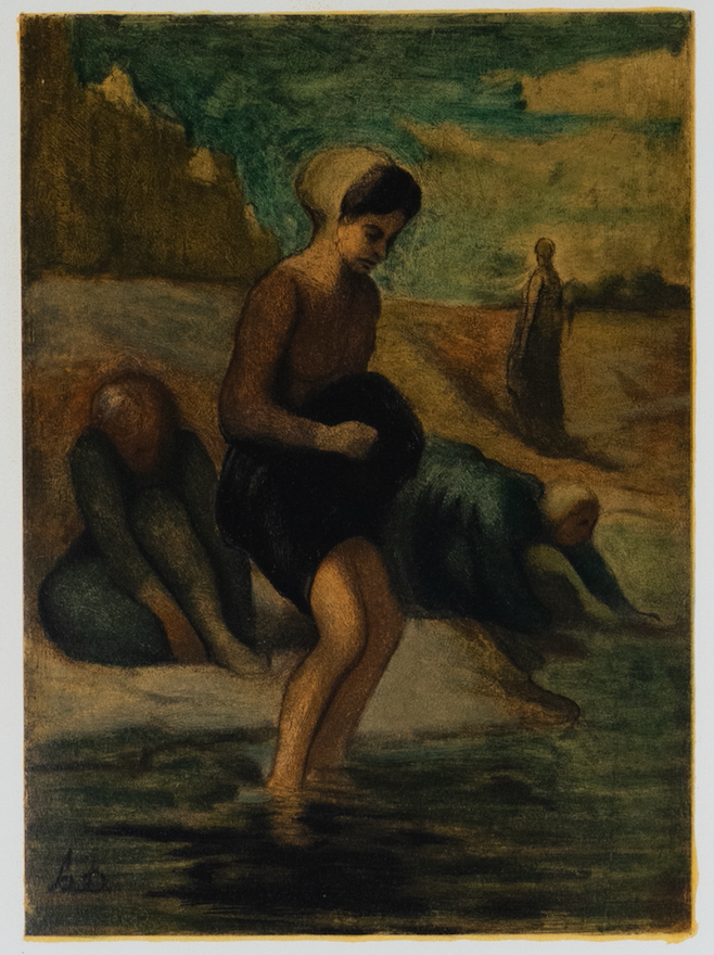 Honoré-Victorin Daumier (1808 – 1879) (after) -  Au bord de l'eau - At the Water’s Edge - Lithograph