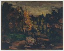 Load image into Gallery viewer, Paul Cézanne (1839 - 1906)(after) -  Paysage à Aix - Landscape in Aix - Lithograph
